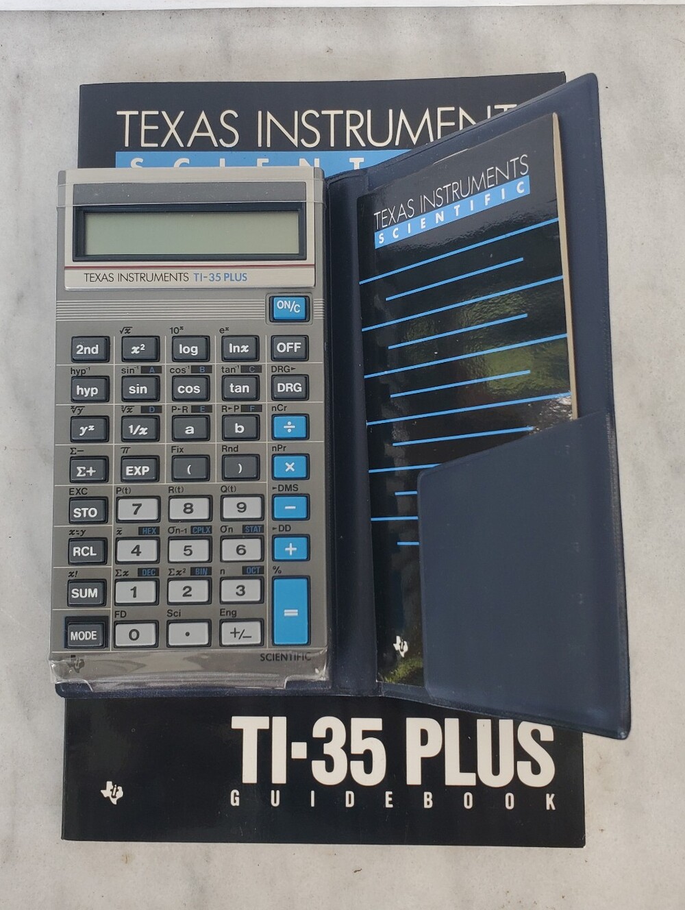 Vintage Texas Instruments TI-35 PLUS Scientific Calculator with Case